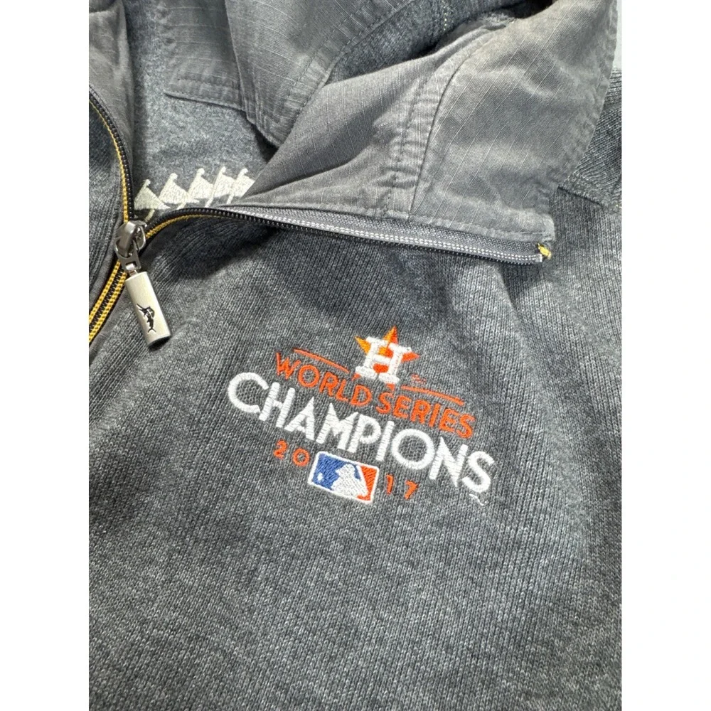 Tommy Bahama Houston Astros 2017 World Series Champions Gray Quarter Zip Mens L